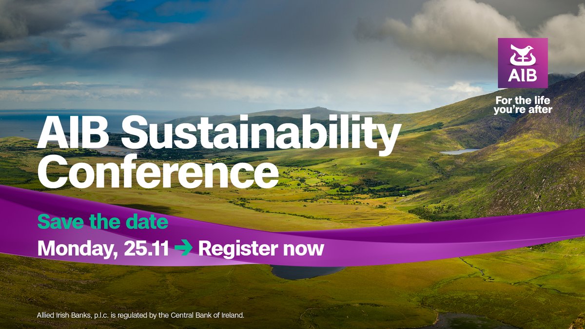 Save the date for our 8th annual AIB Sustainability Conference on 25th November 2024 🗓️We will be joined by global and local experts for panel discussions, expos, and more! Plus an exciting line-up of headline speakers 🎙️ 

Click here to register 👉 aibsustainabilityconference.ie

#Ad
