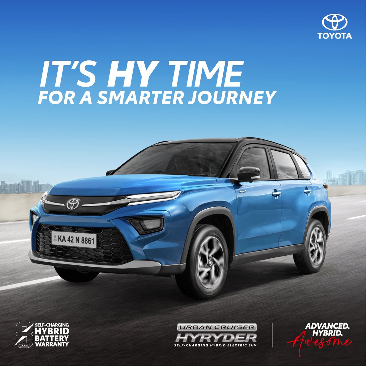 Toyota_India's tweet photo. Elevate your drive with the Toyota Hyryder's Hybrid power. It's HY time for a smarter journey.

For more info, visit: https://t.co/LleCHXmwaR
 
#ToyotaIndia #ItsHYTime #UrbanCruiserHyryder https://t.co/irhNWIzXqY