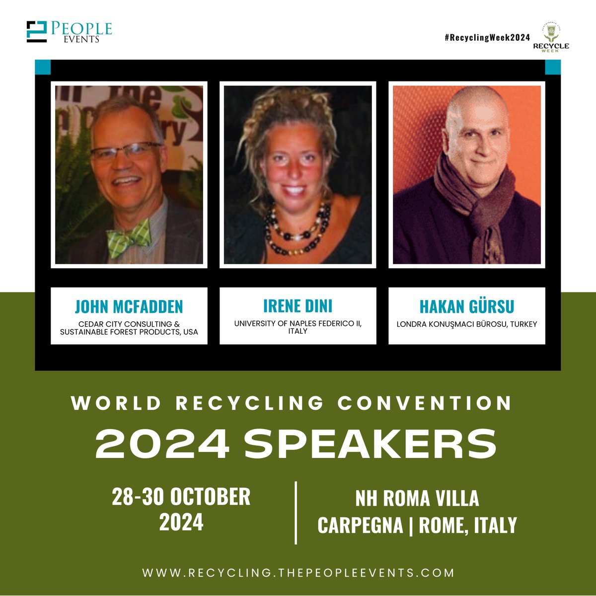 Recycling_Week's tweet photo. Get ready to join leading experts, eco-enthusiasts, and industry pioneers at the highly anticipated Recycling Convention in Rome, Italy! 

For registration, visit: https://t.co/tSBC4dfboH

#RecyclingWeek #GlobalEvents #ThePeopleEvents #Rome #Italy #SaveThePlanet #Upcycle https://t.co/53Gbknu2Xn