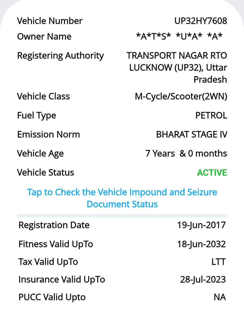 <a href="/Dainik_jagran1/">Ayush Mishra</a> <a href="/unnaopolice/">UNNAO POLICE</a> <a href="/Uppolice/">UP POLICE</a> <a href="/dmunnao/">DM UNNAO</a> <a href="/Igrangelucknow/">IG Range Lucknow</a> <a href="/bstvlive/">भारत समाचार | Bharat Samachar</a> लगभग एक साल से बिना इंसोरेंस से चलाई जा रही बाइक नियम कानून केवल आम जनता के लिए
<a href="/CMOfficeUP/">CM Office, GoUP</a> 
<a href="/AmitShah/">Amit Shah</a>
<a href="/InfoDeptUP/">Information and Public Relations Department, UP</a> 
<a href="/DurgaShaktiIAS/">Durga Shakti Nagpal</a>
<a href="/I_lucky_f84/">Akhilesh Shukla</a>
<a href="/BhanuCande47044/">' महामंत्री' प्रेस क्लब उत्तर- उन्नाव</a>