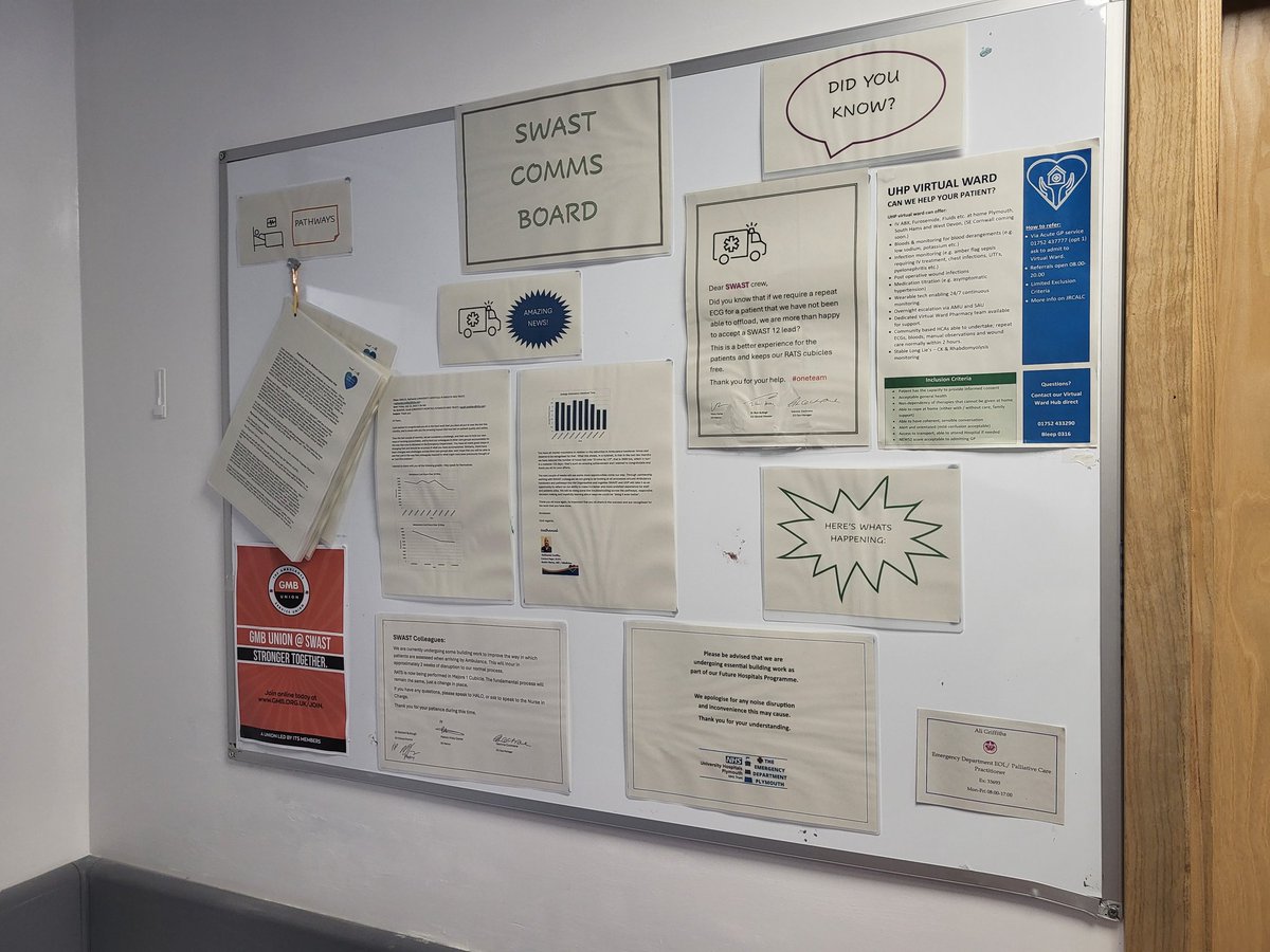 Ensuring that we are working closely with our <a href="/swasFT/">South Western Ambulance Service</a> colleagues and keeping them up to date with what's happening in <a href="/DerrifordED/">DerrifordED</a> #OneBigTeam