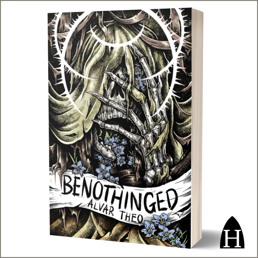 ICYMI the cover for BENOTHINGED by Alvar Theo, designed by <a href="/PhaseMoth/">PhaseMoth</a>, is an absolute belter!

If you like your horror novels witty &amp; insightful, with #trans and #nonbinary protagonists, you will absolutely love BENOTHINGED.

Help us out &amp; pledge today!

kickstarter.com/projects/haunt…