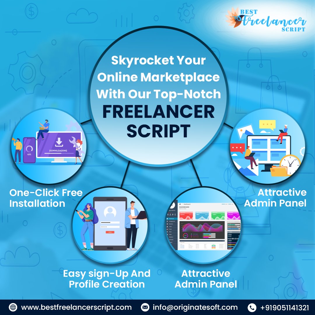 freelancerscrip's tweet image. Turn your idea into income with our ready-made #freelancescript & unleash success. 
We deliver the best solution that caters a perfect business growth in this robust marketplace. 
Want to avail the free demo? Get in touch with us.
☎️ +91 90511 41321
🌐 bestfreelancerscript.com