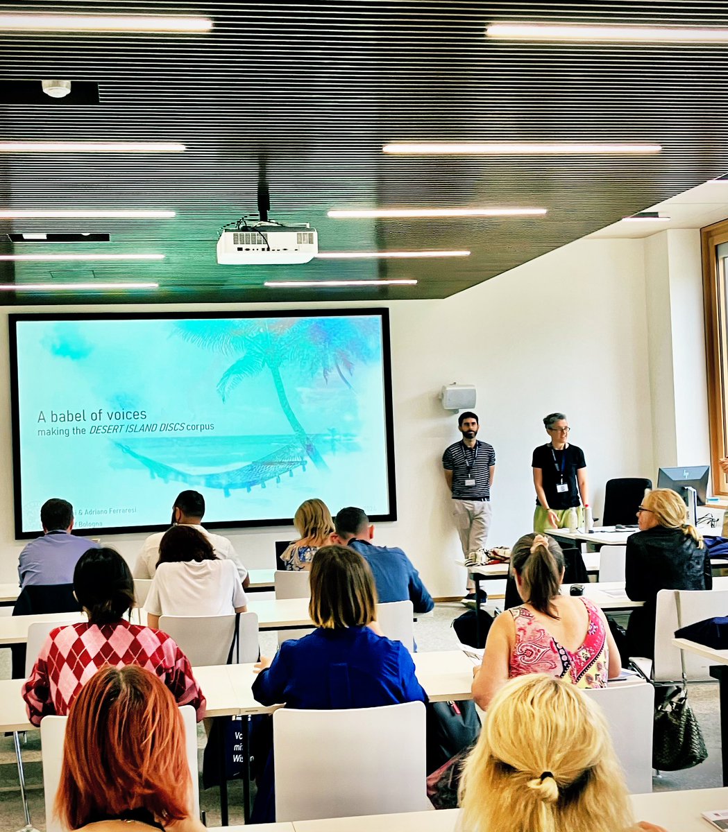 DiemerStefan's tweet photo. “Ask better questions, and ask questions better” - Metadata is key, as @journolinguist and @a_ferrares illustrate in their talk on the Desert Island Discs Corpus. Lots of applications - wonderful to have the dataset publicly available at https://t.co/nNzv0OQd6d 🎓📚🏔️ #CADS2024 https://t.co/vxWihzzMNv