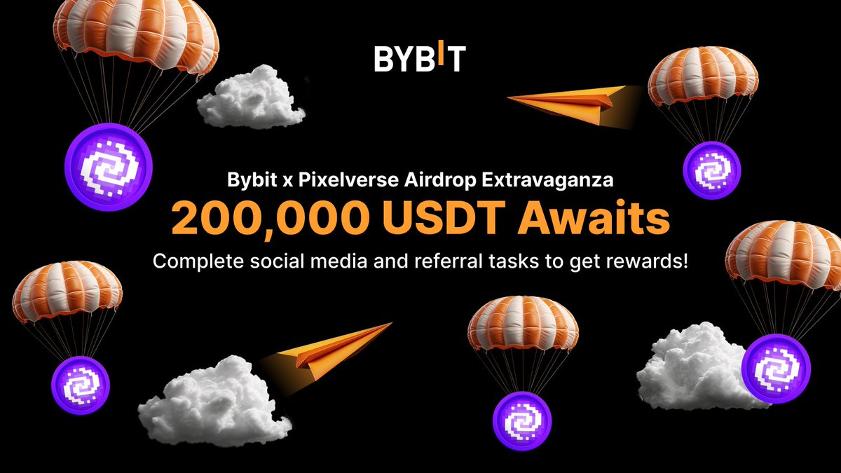🔥 $PIXFI Airdrop! Bybit x Pixelverse: 200,000 $USDT Up for Grabs!

To do:
1. Follow <a href="/Bybit_Official/">Bybit</a> and <a href="/pixelverse_xyz/">Pixelverse</a>
2. Quote/Re-tweet this post
3. Follow the steps in Event 1 in the announcement link to win

💫 Join Event: i.bybit.com/gFabS6K

#TheCryptoArk #BybitListing