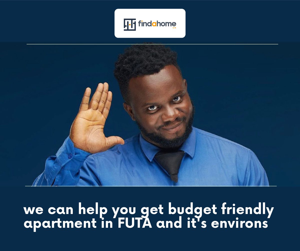 Tired of searching endlessly for the right place?🏡

Find-a-Home FUTA has your back. We're all about making your apartment search quick, easy, and budget-friendly.
Ready to find your perfect match? 

Reach us in the DMs or check our bio for more ways to connect!