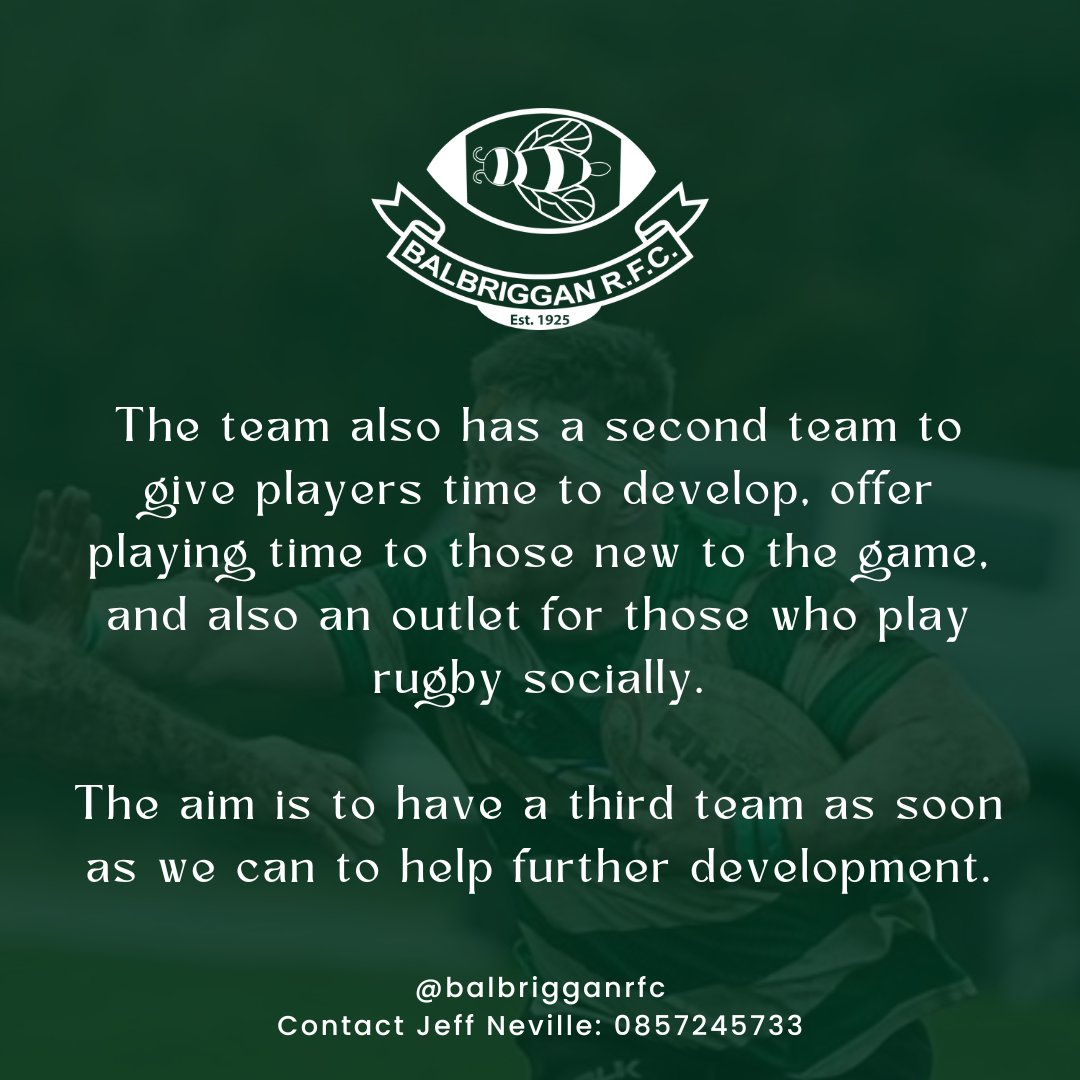 BalbrigganRFC's tweet photo. It's a very exciting time to get involved with Balbriggan RFC. 🐝 https://t.co/p9DlACDmSU