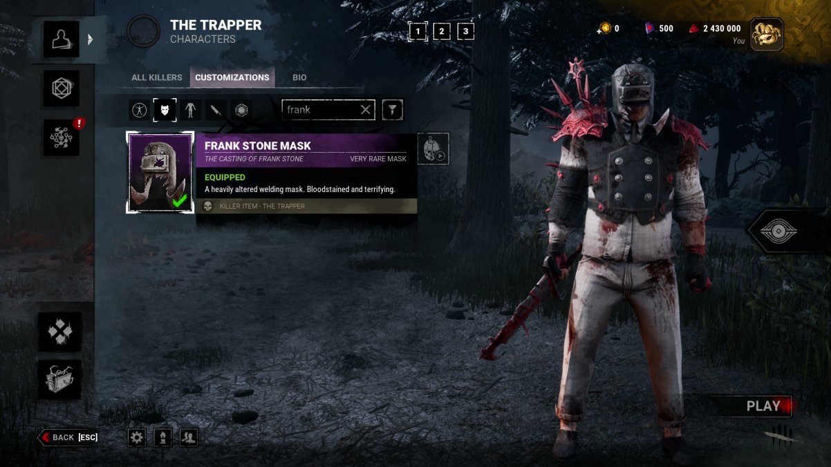 DbdNews on X: “THE CASTING OF FRANK STONE TRAPPER MASK IN GAME 