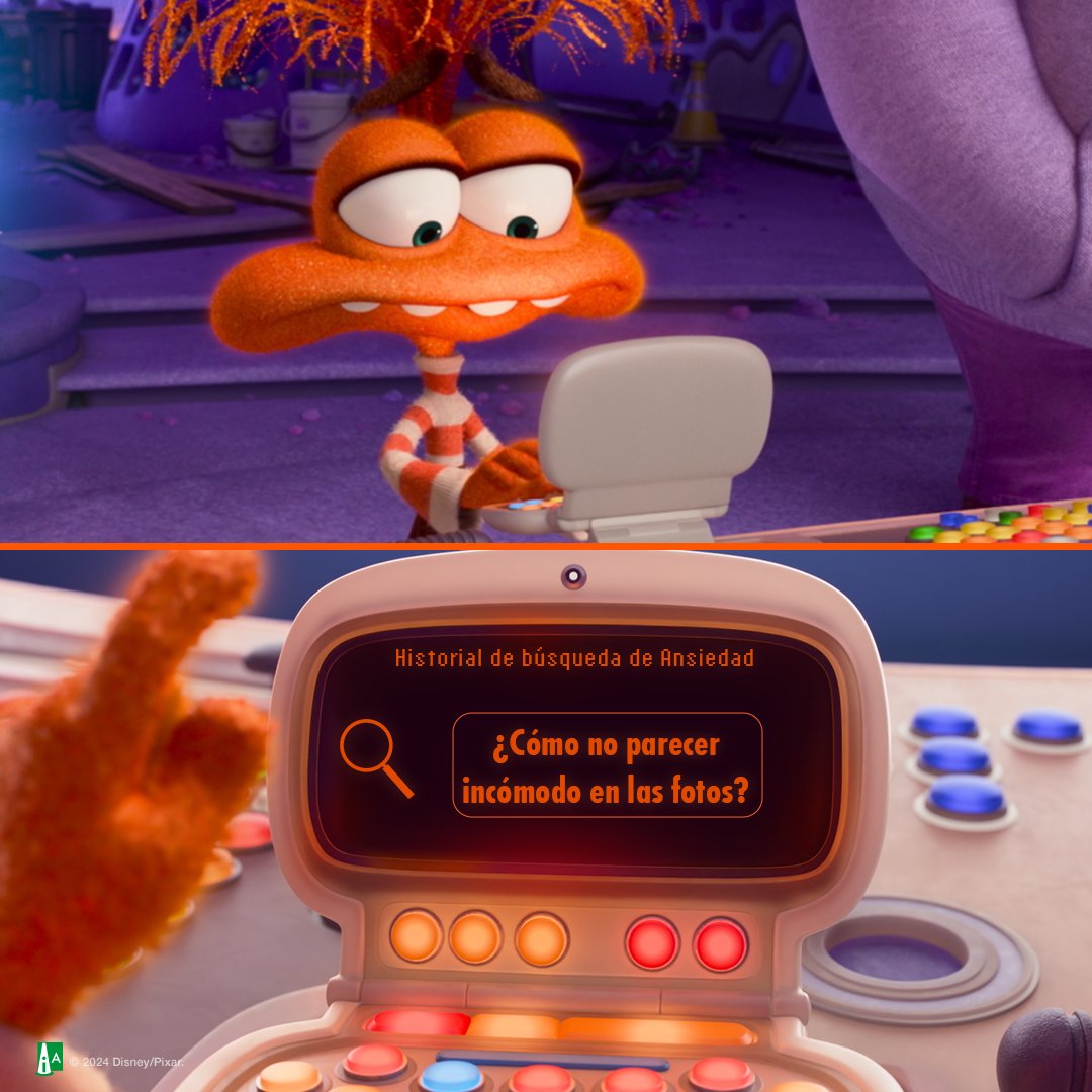 DisneySpain's tweet photo. El historial de búsqueda de Ansiedad siendo  literalmente tu historial de búsqueda ✅ 

#DelRevés2 (Inside Out 2), de Disney y Pixar. ¡Ya en cines! https://t.co/0yP2En9fFP