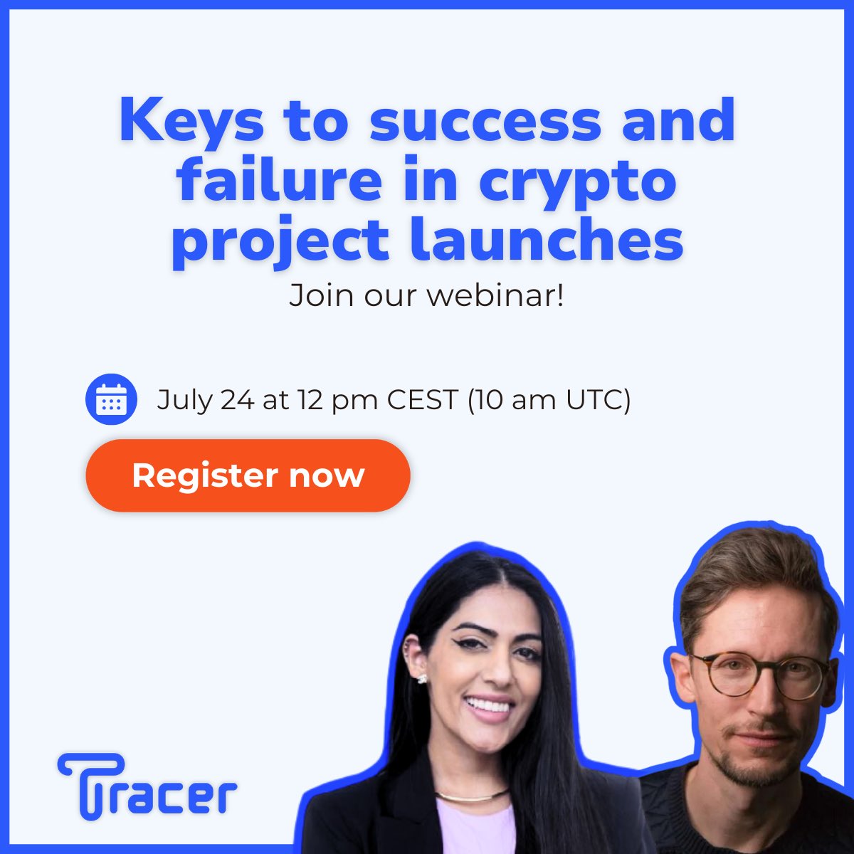 Join us July 24th for an exclusive webinar where we explore the most important factors that determine the success or failure of crypto project launches.

Our experienced advisor Dr. Nisheta Sachdev will share invaluable insights.

👉 jointracer.io/webinars/keys-…

#crypto #web3