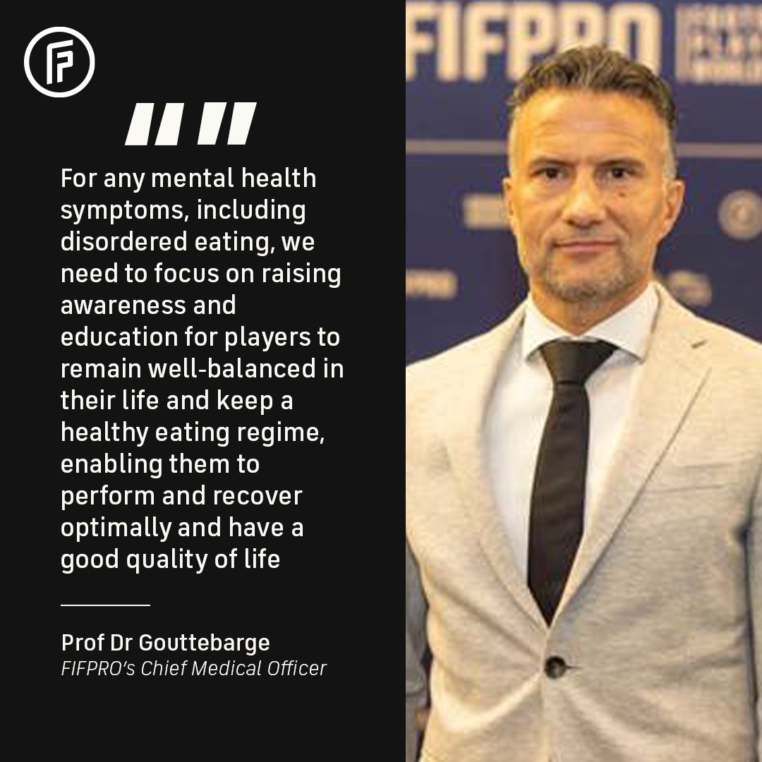 FIFPRO's tweet photo. 🚨 One in five women’s footballers experienced disordered eating over a 12-month period, according to the #DrakeFootballStudy’s latest report.

@TheDrakeFdn @PushBraces @MehilainenOy @AmsterdamUMC