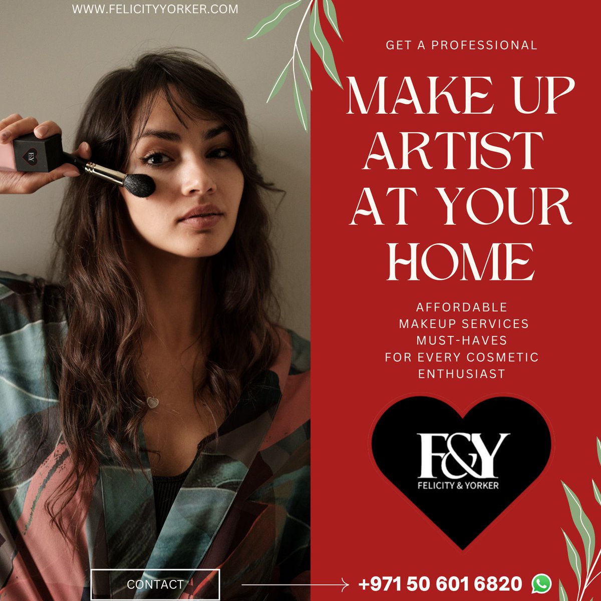 FelicityYorker's tweet photo. Get a professional makeup artist at your doorstep with Felicity &amp; Yorker.

Book now and enjoy the convenience of beauty at home.

Visit https://t.co/LcSeebVyaF or call +971 50 601 6820.

#FelicityAndYorker #MakeupArtist #BeautyAtHome #cosmetics https://t.co/VtbJc73uG1