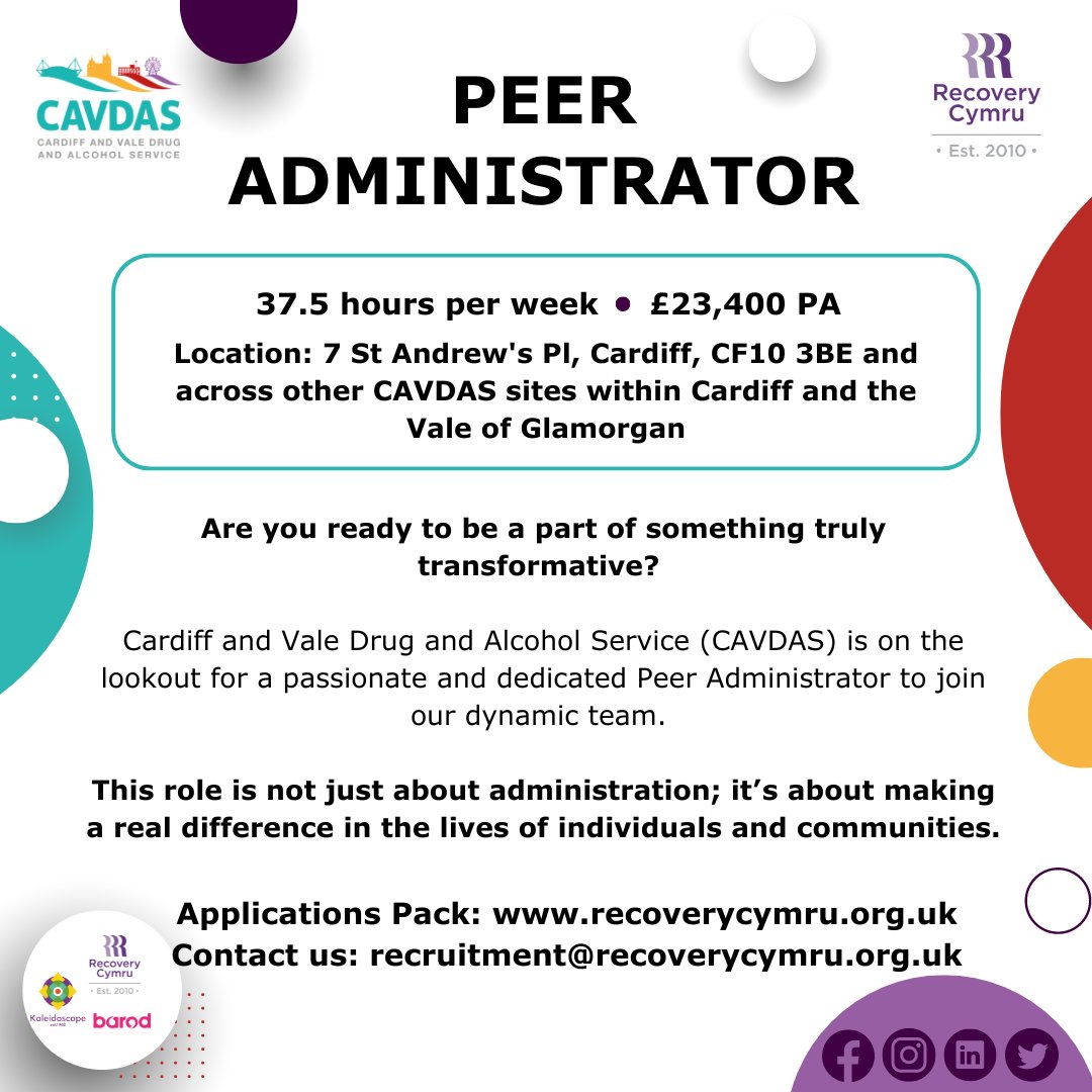 RecoveryCymru's tweet photo. CAVDAS is looking for a dedicated individual with strong administrative skills and a passion for community support. Be part of a dynamic team and help make a difference in people's lives. 

Interested? Apply now by August 19th: https://t.co/g26NAzZvXe

#CAVDAS #JobOpportunity https://t.co/xluDBzkItG