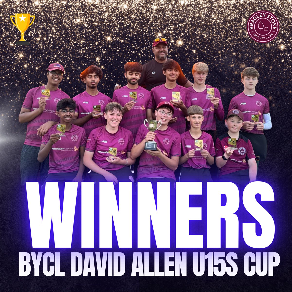 Congratulations to our Under 15s Blue team for winning the BYCL David Allen U15s Cup last night at Hanham. The team beat Knowle CC by one wicket in a tense cup final. 

Well done to the players and coaches 👏👏👏

Photo credit: Nitin Sharma 

#UpTheBS