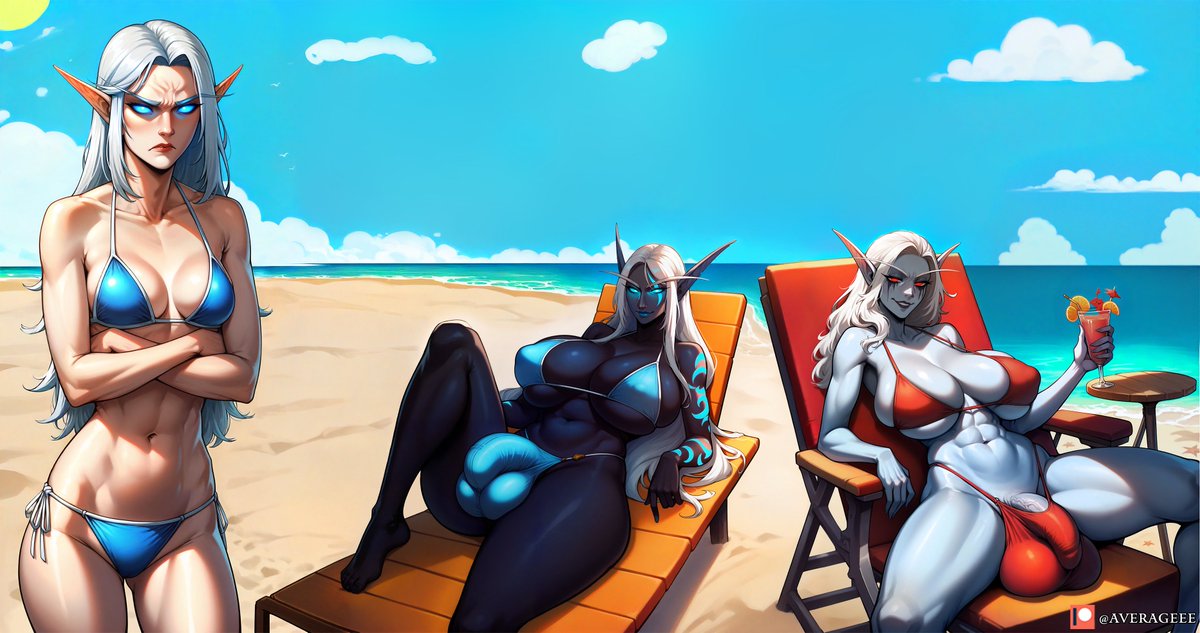 AvgExpEn's tweet photo. It really sucks when both your sisters get magical powers that make them sexier, but you get nothing.

Full-res picture (7500x3900ish it's VASTLY overkill why did I ever do that) available on my Patreon! c:

#StableDiffusion #AiArt #worldofwarcraft #NSFW https://t.co/o2Y6Jyhihm