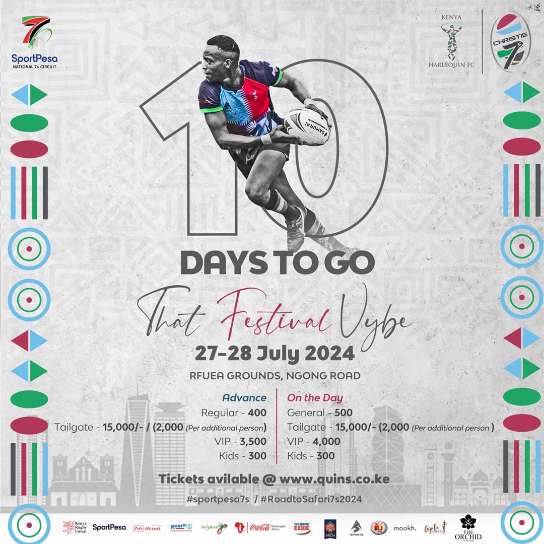 KenyaHarlequins's tweet photo. 🚨WE CLOSING IN PEOPLE‼️ 10 DAYS TO GO💪🏿

@sportpesa @officialkru @minet @deepheat_eastafrica @m_pesakenya @cocacola_kenya @chlorideexide @as_sports_africa @mookh @agululounge @orchid_lounge_ke 

#sss
#coyq
#nunquamdormio
#quinsculture
#57christies
#roadtosafari7s2024 https://t.co/P1bNBS2ZTt