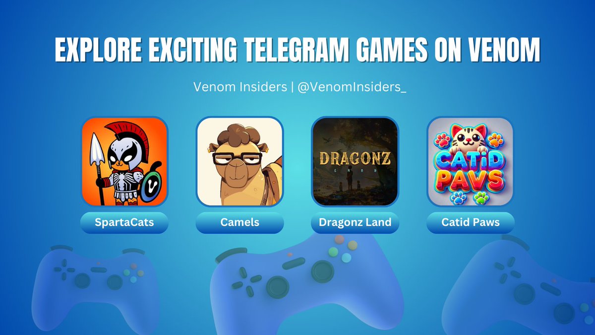 SuiInsiders's tweet photo. Explore Exciting Telegram Games on Venom🎮

Tap-to-Earn games on Telegram are gaining popularity, and Venom is leading the charge! Explore an array of exciting games supported by #Venom, promising thrilling experiences like never before!🔥

#Venom #VenomNetwork https://t.co/ZiCMvvhk5R