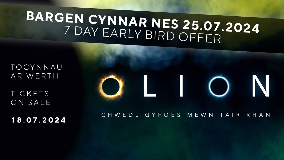 CwmniFranWen's tweet photo. Tocynnau OLION ar werth 9am bore fory - a chynnig bargen gynnar arbennig i chi!!!

OLION tickets on sale 9am tomorrow - and we have a special early bird offer just for you!

🔗 https://t.co/Ha8Lig0tRh https://t.co/ZC7k95Zrvy