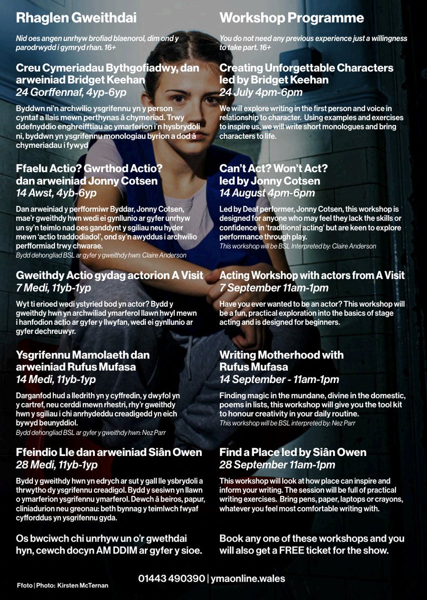 3/3
Book any one of these workshops and you will also get a FREE ticket for the show.
£10 per workshop
ticketsource.co.uk/yma
