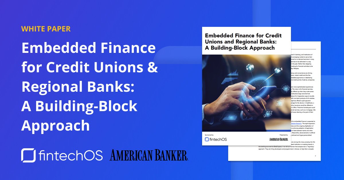 FintechOS (@fintech_os) on Twitter photo 👀 Have you snagged your copy of our latest white paper with <a href="/AmerBanker/">American Banker</a>?
Our report explores a new approach to embedded finance that opens up more opportunities for banks and credit unions in current and new lines of business.
Grab the report now 👇
info.fintechos.com/embedded-finan… 👀 Have you snagged your copy of our latest white paper with <a href="/AmerBanker/">American Banker</a>?
Our report explores a new approach to embedded finance that opens up more opportunities for banks and credit unions in current and new lines of business.
Grab the report now 👇
info.fintechos.com/embedded-finan…