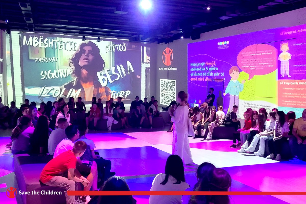 SaveChildrenAlb's tweet photo. Our "Protect without Fear" campaign visited Korça! Students and teachers from 9-year schools attended Van Gogh's digital exhibition at @gadkorce. They received educational materials on preventing child sexual abuse and discussed with professionals. #CSAPE #againstchildsexualabuse https://t.co/Q8npvcTIZB