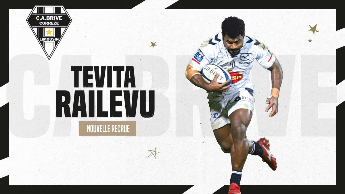 Tevita Railevu signe officiellement au CA Brive !

L'ailier fidjien de 27 ans s'est engagé ce matin avec le club jusqu'en 2026. Il a déjà rejoint ses nouveaux coéquipiers pour débuter cette nouvelle aventure.

Bienvenue Tevita ⚫️⚪️

👉 bit.ly/3WolMRv