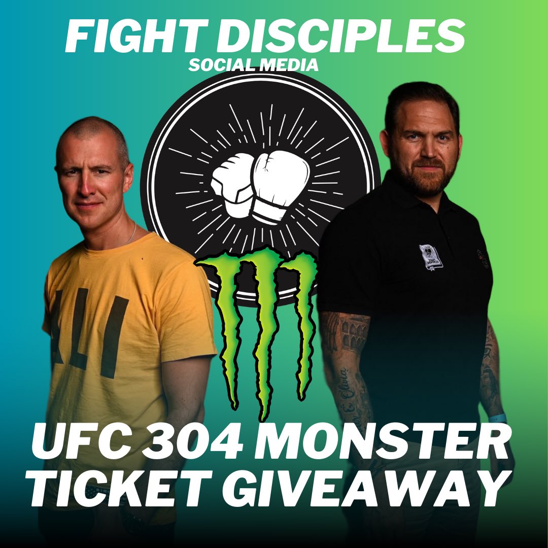 Our friends <a href="/MonsterEnergy/">Monster Energy</a> have provided us with a pair of tickets for #UFC304 (July 27th, Manchester) to give away 

To enter…

1. Like &amp; RT this post. 
2. Follow <a href="/FightDisciples/">Fight Disciples</a> on X
3. Tag 5 friends in the comments. 
4. Subscribe to our YouTube 👉🏻 youtube.com/@fightdisciple…