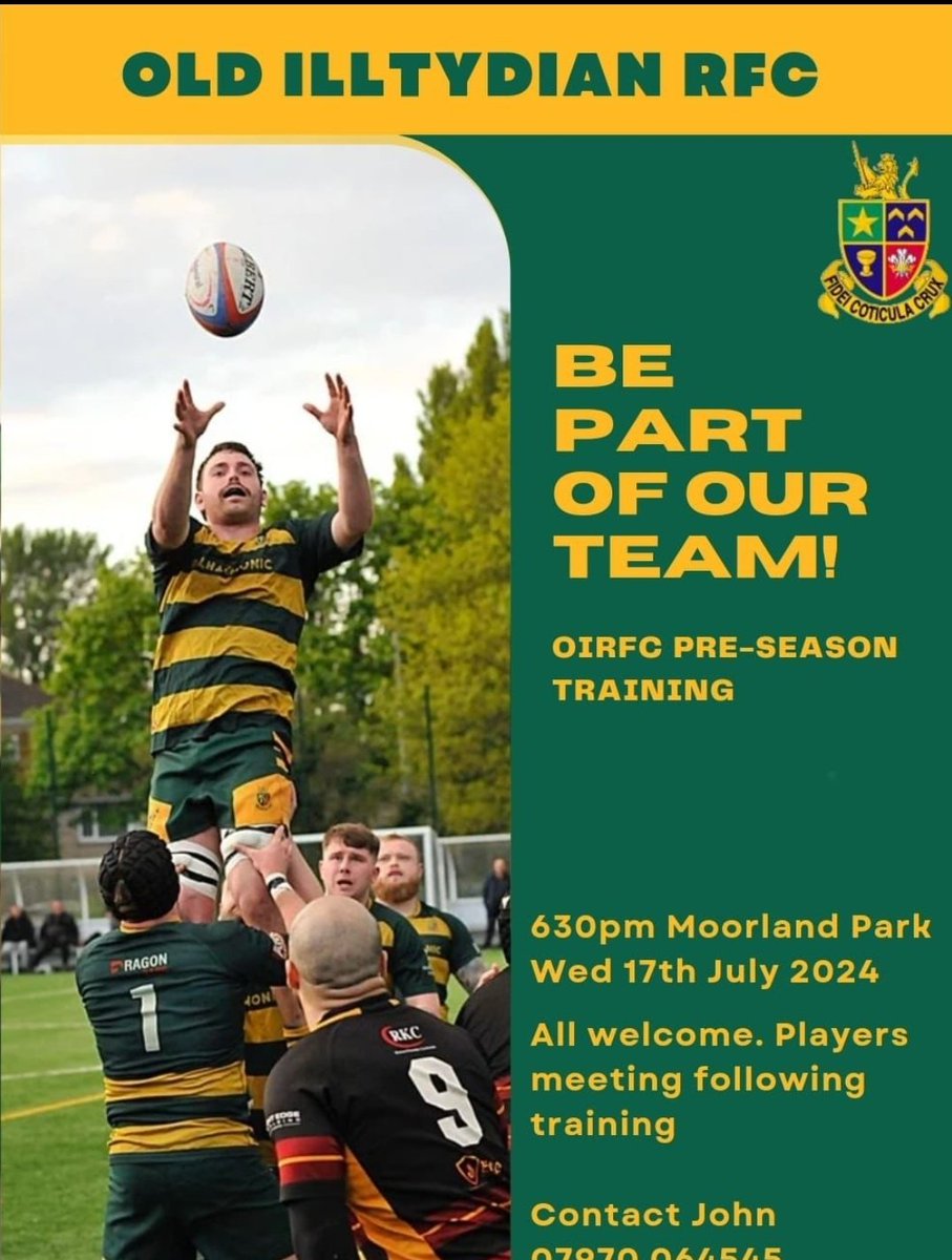 Preseason starts tonight for our 1st XV, all new players welcome #MoorlandPark #Rugby 🔰