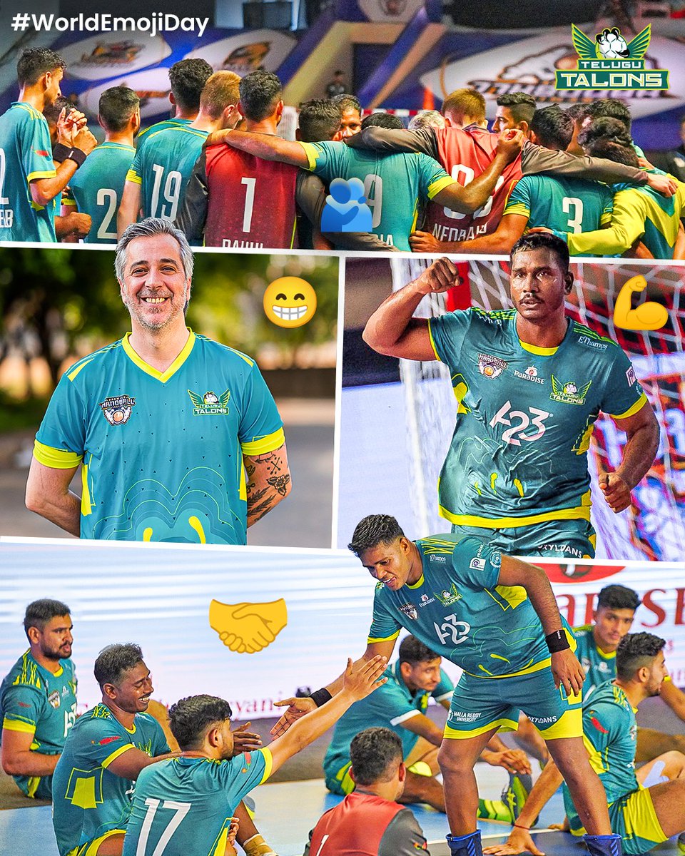 TeluguTalons's tweet photo. 💚 Happy #WorldEmojiDay to all our followers. 🤾

#TeluguTalons #PHLIndia #PremierHandballLeague #TeluguSwag #UnleashTheTalons #ItsADifferentBallGame #Handball #IndianSports https://t.co/EK3ajfT6xR