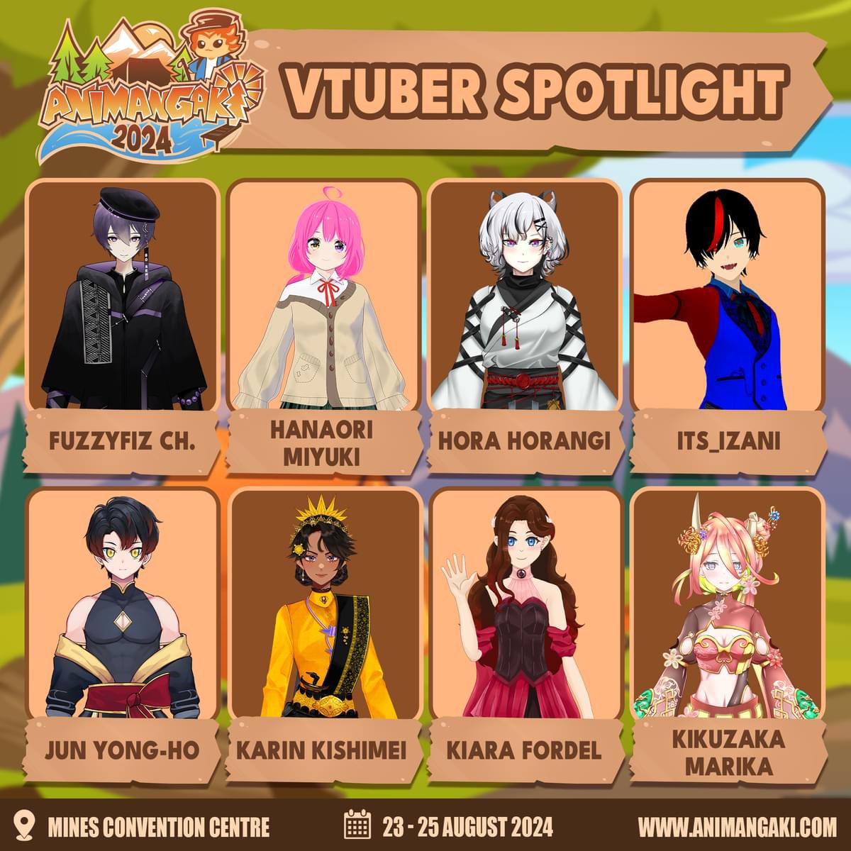 animangaki's tweet photo. 《#AniManGaki 2024 🌳 𝐕𝐓𝐔𝐁𝐄𝐑 𝐀𝐋𝐋𝐄𝐘 - 𝐒𝐇𝐎𝐖𝐂𝐀𝐒𝐄 𝐋𝐈𝐍𝐄𝐔𝐏》
Behold, our Vtuber-centric segment continues to solidify itself as the biggest gathering of Vtubers in Malaysia (now open to internationals)-- a whopping 120 of them to be precise!

(1/4) https://t.co/MvF4LGCwiK