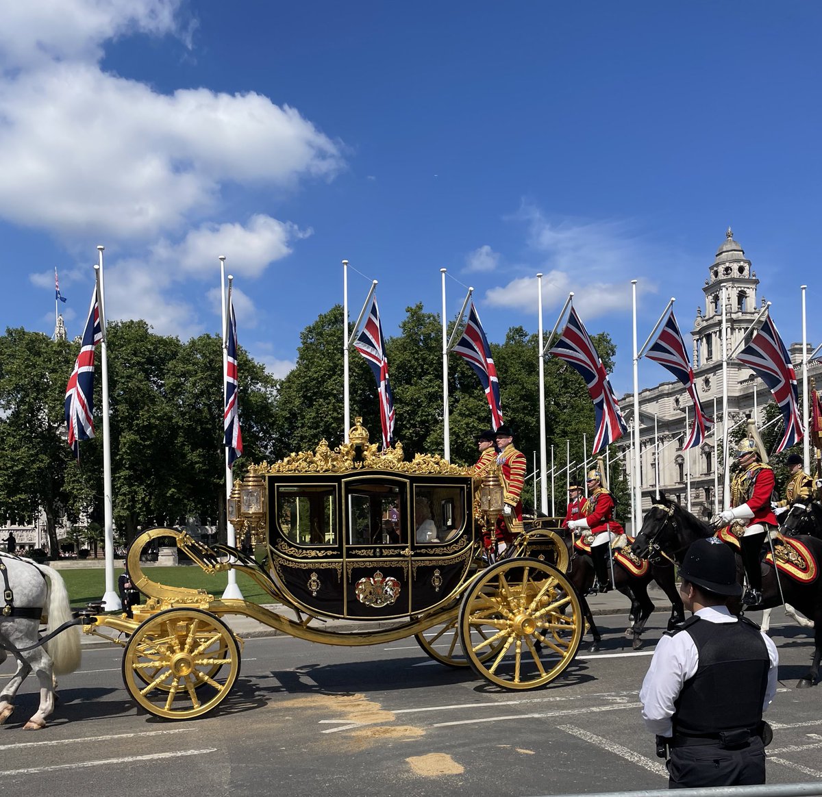 A lovely day for the King to come to work. It’s great to finally witness a State Opening of Parliament under a Labour government.