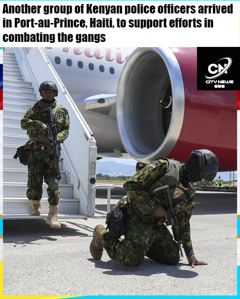 Tweetsbyblair's tweet photo. Another group of Kenyan police officers arrived in Port-au-Prince, Haiti, to support efforts in combating the gangs that have been causing chaos in the country. The 200 officers arrived on a UN chartered flight.
#EnoughIsEnough #Kairo #8Cs https://t.co/H7HGScuqgA