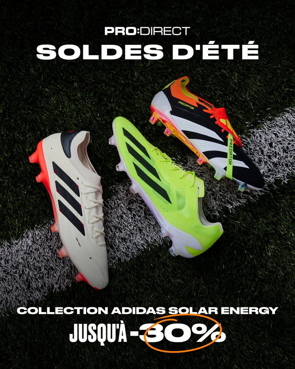 ProD_Soccer_FR's tweet photo. Profite de nos offres exceptionnelles chez Pro:Direct 😎

Jusqu'à -30% sur la collection adidas Solar Energy 🤩 Choisis vite ta paire 🛒 https://t.co/2uSm9FXAxc https://t.co/LaNrnkUB3y