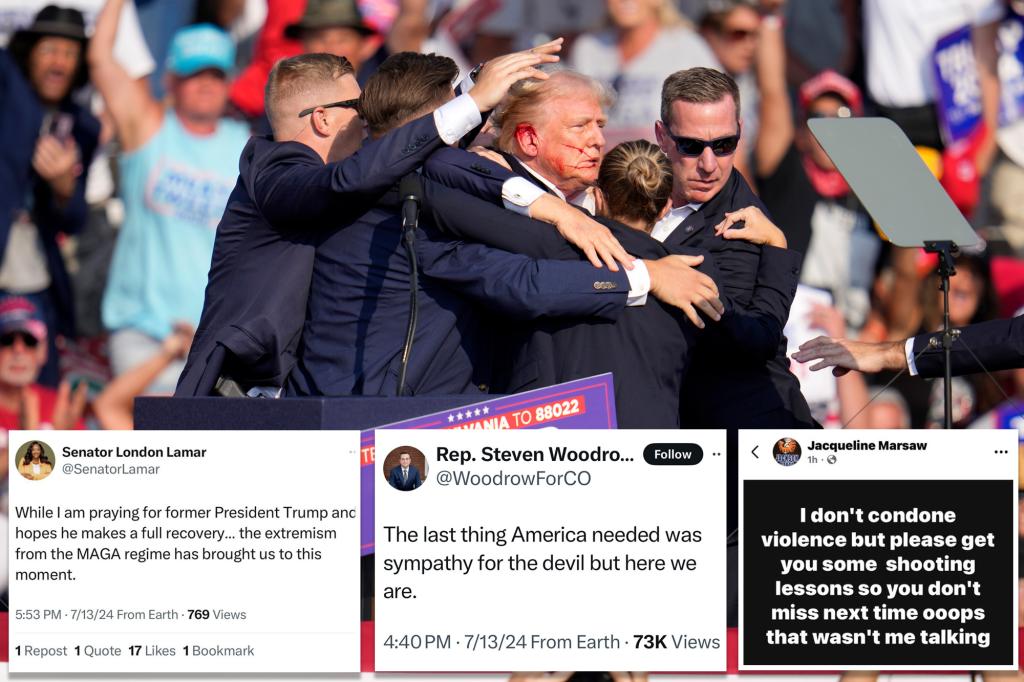 nypost's tweet photo. The Dems who showed their true colors with grotesque social posts after Trump assassination attempt https://t.co/93DxhcQ3V4 https://t.co/UQc7Bdj3u0