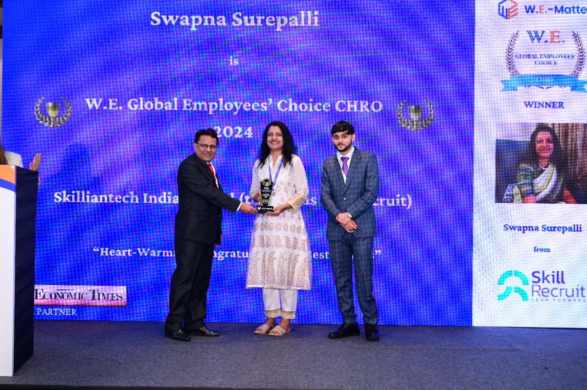 SkillRecruit's tweet photo. We are delighted to share that SkillRecruit has been awarded at the WE Global Employees Choice Awards 2024. Our gratitude goes to W.E. Matter Global for the invitation and for bestowing this accolade upon us. We appreciate the recognition of our commitment and efforts. 
#WEAwards https://t.co/iZewF6RONJ
