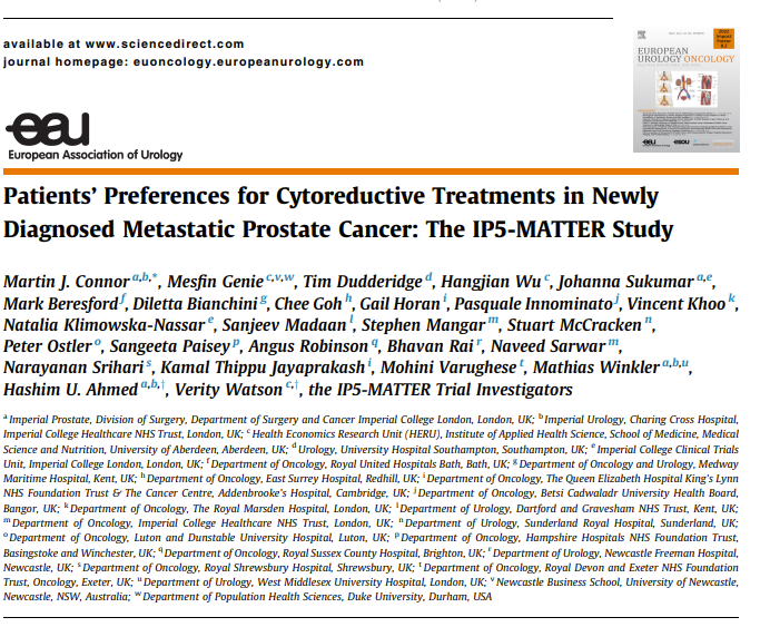 Imperial Prostate (@ip_london) on Twitter photo 🎉 A huge thank you to all the #IP5MATTER multicentre Trial Investigators across the UK for their hard work in recruiting over 300 patients from with newly-diagnosed metastatic prostate cancer (NCT04590976) published today in <a href="/EurUrolOncol/">European Urology Oncology</a> <a href="/EUplatinum/">European Urology</a>
🔗 authors.elsevier.com/sd/article/S25… 🎉 A huge thank you to all the #IP5MATTER multicentre Trial Investigators across the UK for their hard work in recruiting over 300 patients from with newly-diagnosed metastatic prostate cancer (NCT04590976) published today in <a href="/EurUrolOncol/">European Urology Oncology</a> <a href="/EUplatinum/">European Urology</a>
🔗 authors.elsevier.com/sd/article/S25…
