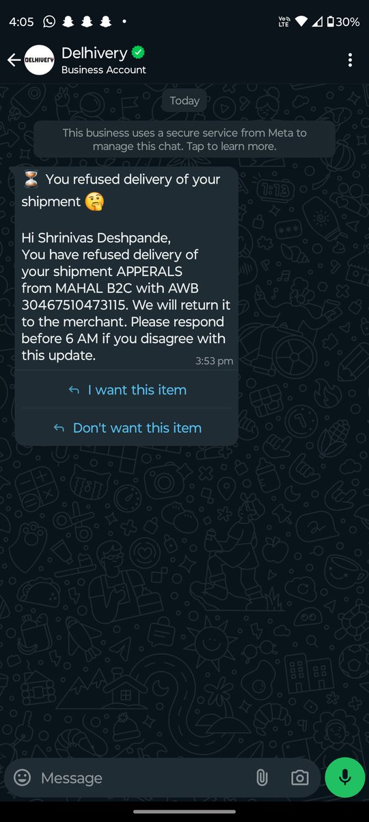abhid542's tweet photo. @divya011 @delhivery Same thing happened with me @delhivery plz take this seriously as this sender is harming your image as well, and stop taking orders from this MAHAL B2C https://t.co/885u2mff8d