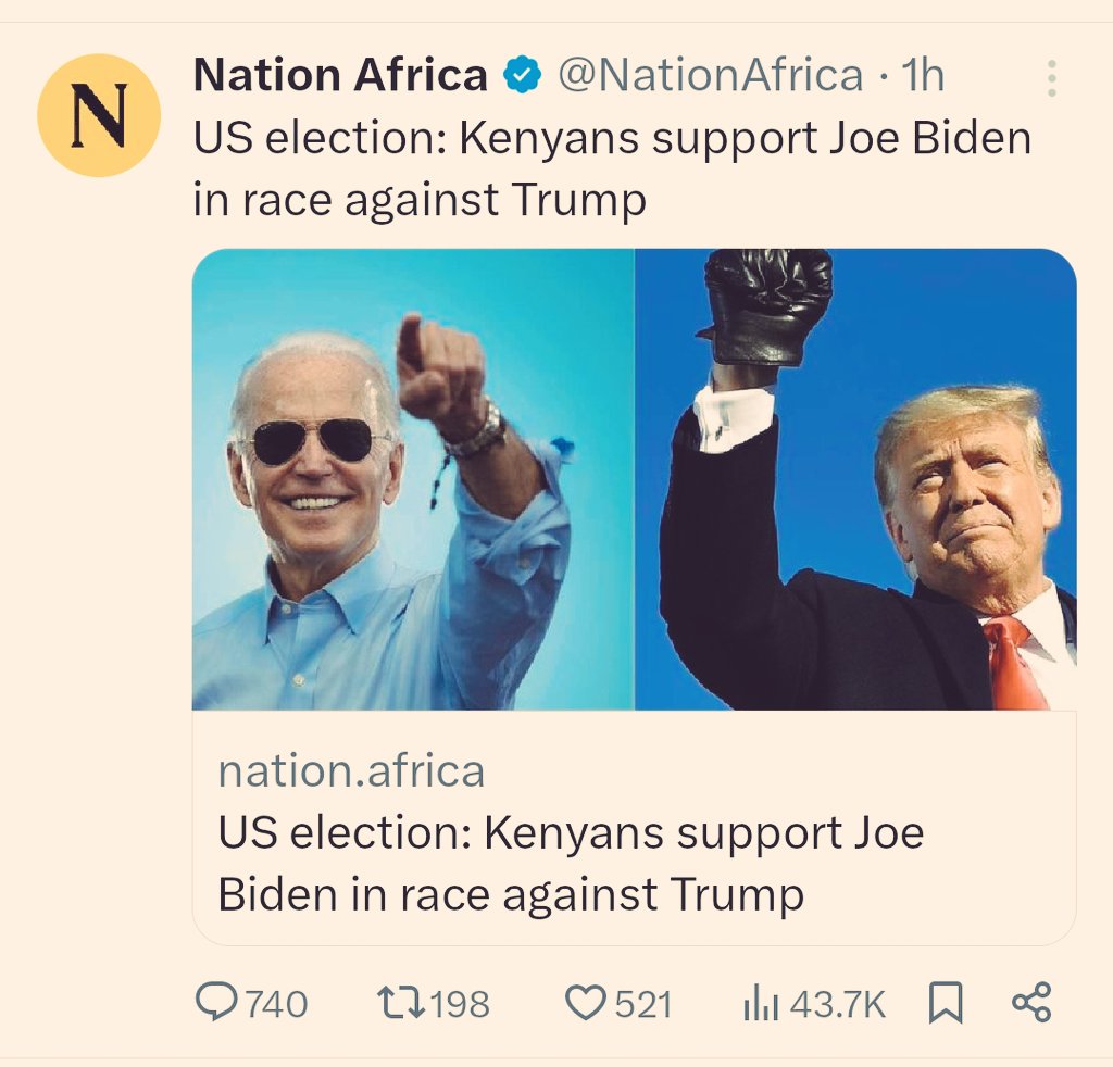 KaberiaCommoner's tweet image. Which Kenyans???
Retweet this if you think Nation is wrong and that Trump should defeat that old mzee fueling world war.