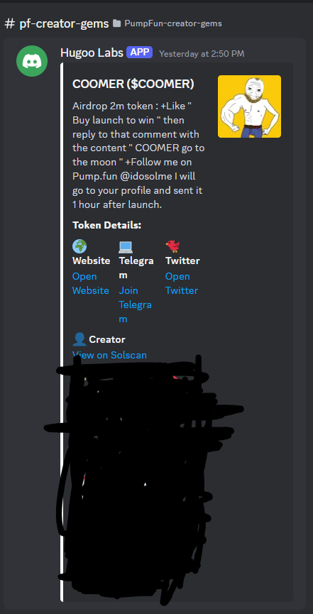 Hugotions's tweet photo. $COOMER

 ~175k -> 1.2m+   

~7x

got filled instantly but with the info from the monitor it was a no-brainer to buy on raydium. https://t.co/JcFgmBb9Rc