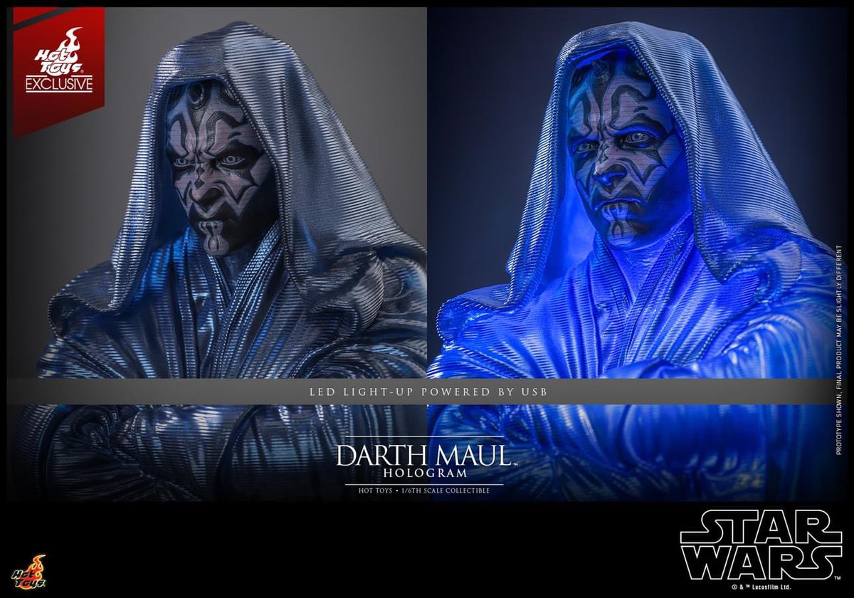 one6Update's tweet photo. #HotToys announced #DarthMaul hologram. This is limited to 1500 units.
#SWTPM #ThePhantomMenace #StarWars
#Lucasfilm #HotToysCollectibles #SixthScale #thedarkside #ホットトイズ https://t.co/DhbFwUEXTM