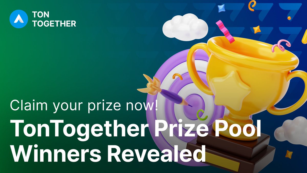 🎉 The #TonTogether prize pool winners have been announced! 🏆 Head over to our site at app.tontogether.com to see if you've won some sweet $TON and $TOT rewards. 💰

A massive thank you to all the amazing participants in this round! 🙌 #TON 🚀 #LetsGoTonTogether