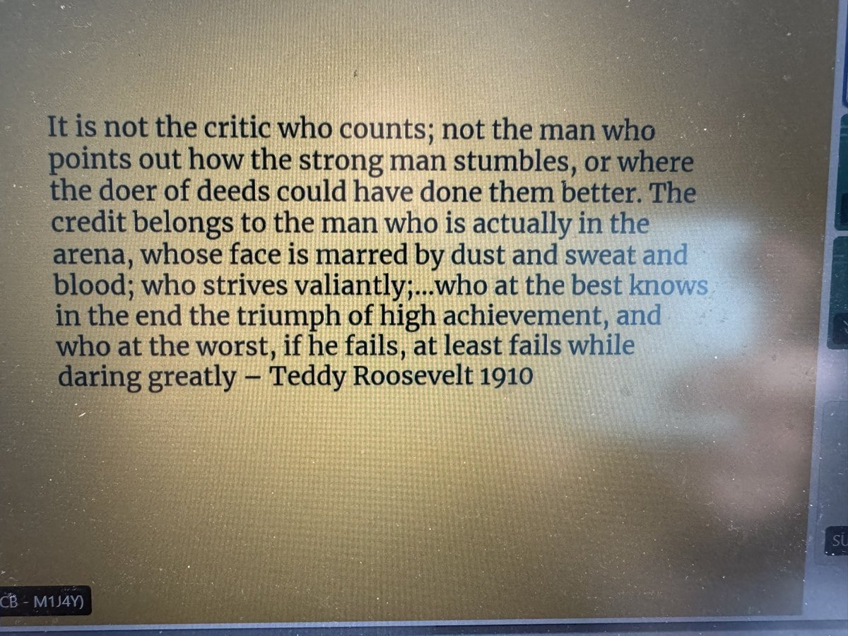<a href="/tayokufeji/">Tayo Kufeji</a> shares a quote from Teddy Roosevelt as he sums up his webinar. He tells people - be the person in the arena. Be the person who makes stuff happen. Leadership is about whoever you are. #BlackLeadersAwarenessDay