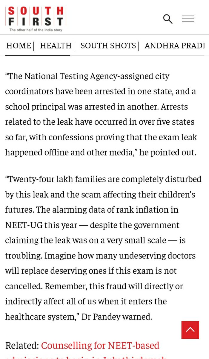 Vivekpandey21's tweet photo. Quoted by the South first in the recent article on the NEET conundrum

The IIT-M analysis has left several questions unanswered regarding exam integrity and its impact on students' futures.

@dpradhanbjp @EduMinOfIndia

https://t.co/XpyKo2egHF

#neet2024scam #NEET_परीक्षा
#NEET https://t.co/UChUmOSaaq