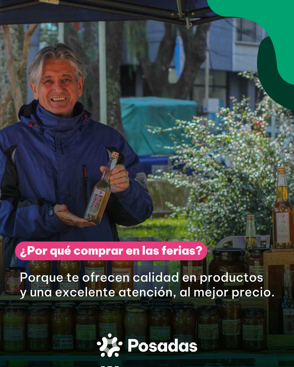 🤝 Cada compra en las ferias francas posadeñas inyecta dinamismo a la economía local, a la vez que beneficia a cada uno de los eslabones de la cadena productiva.
Visitá la que te quede más cerca y adquirí alimentos directamente de manos de nuestros feriantes.

Te esperamos!