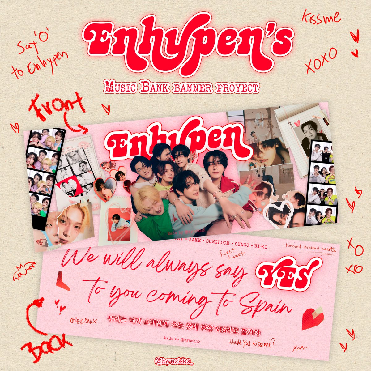 hyuckho_'s tweet photo. Hola Engene!! He decidido realizar este banner para el Music Bank de Madrid!! Tenéis toda la info en las fotos y comenzaré a realizar el interest check hoy mismo! Espero que os guste y que podamos hacer sonreír a los chicos🧡#EnArt #ENHYPEN #엔하이픈 #ENGENE #musicbankinmadrid https://t.co/dWOiFycTqI
