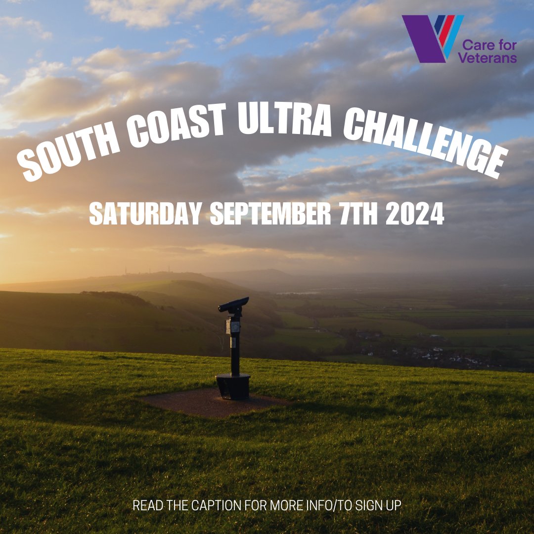 Are you up for the South Coast Ultra Challenge? 

For more information or to sign up, click here: careforveterans.org.uk/events/south-c…

#careforveterans #ultrachallenge #southcoastchallenge