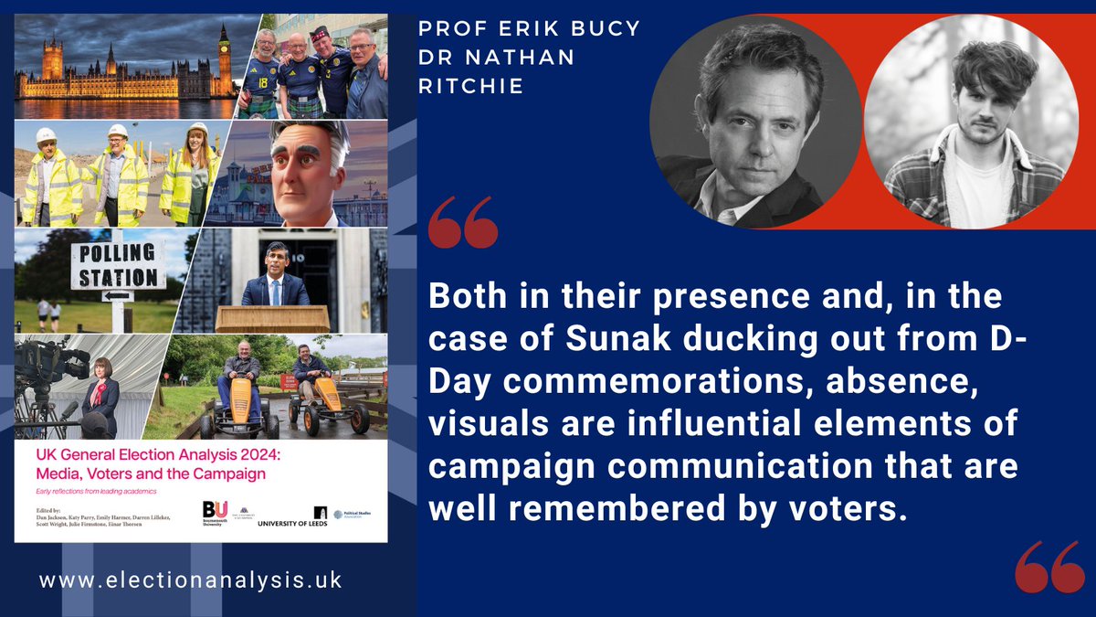 CPMR@BU (@cpmr_bu) on Twitter photo "Both in their presence and, in the case of Sunak ducking out from D-Day commemorations, absence, visuals are influential elements of campaign communication that are well remembered by voters." write <a href="/erikpbucy/">Erik Bucy</a> & @NathanRitchie16 in electionanalysis.uk "Both in their presence and, in the case of Sunak ducking out from D-Day commemorations, absence, visuals are influential elements of campaign communication that are well remembered by voters." write <a href="/erikpbucy/">Erik Bucy</a> & @NathanRitchie16 in electionanalysis.uk