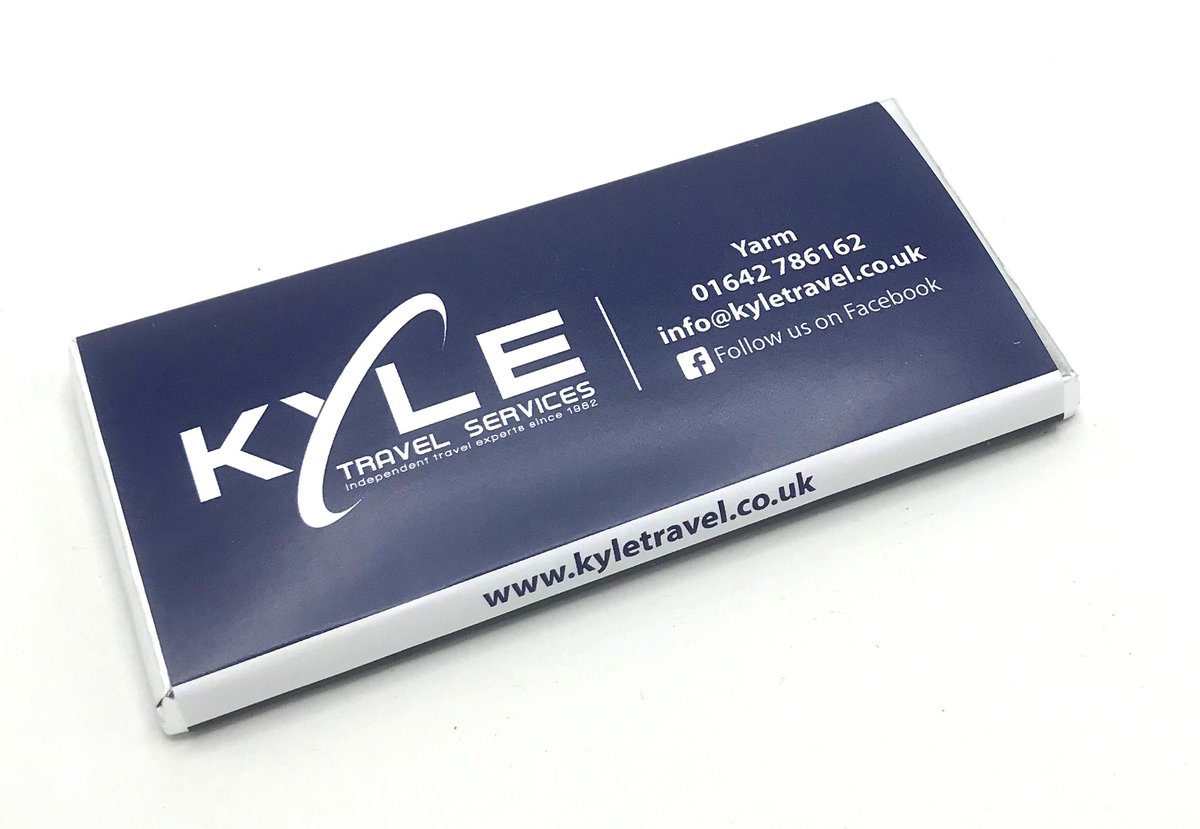 ChocTradingCo's tweet photo. You can have your company logo printed on a chocolate bar! Promotional - Branded - Custom - full colour wrappers with min. qty's from just 100 bars. https://t.co/atr8hKEtIR https://t.co/eGcBTtZZNK