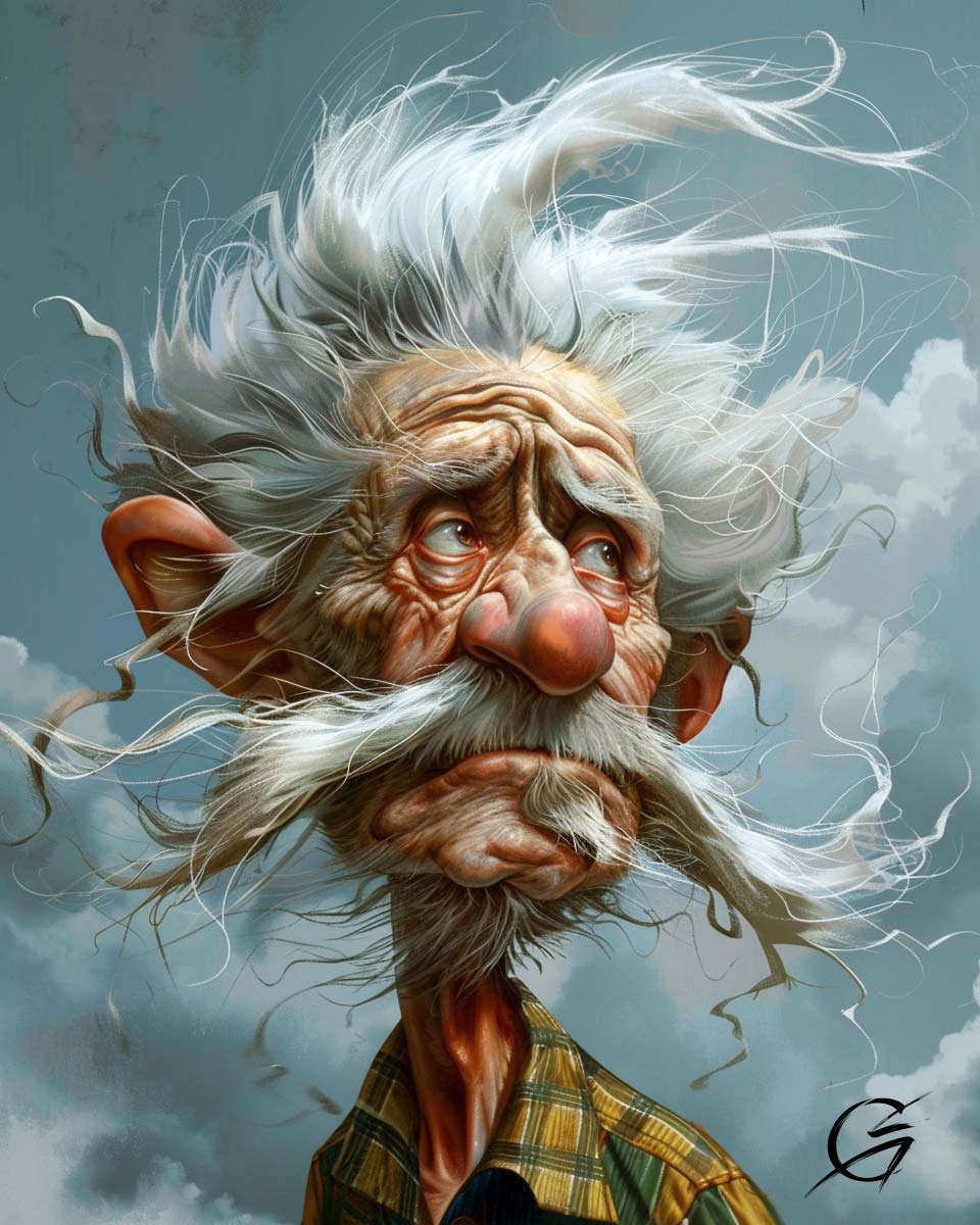 g_art_official's tweet image. When life gives you wind, just go with the flow. This wise old man knows a thing or two about weathering the storm! 💨😅
#caricature #funnyfaces #whimsicalart #digitalart #caricatureartist #HumpDay #OldManWisdom #WindyWednesday