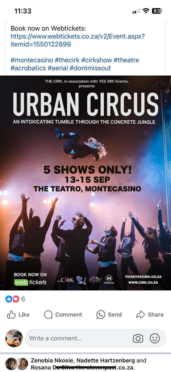 Breaking news ‼️ The Cirk, in association with YES SIR! Events, presents URBAN CIRCUS for the first time at The Teatro, Montecasino from the 13th to 15th of September 2024 for 5 shows only!
📍 The Teatro, Montecasino
📅 13 - 15 September 2024
🎟️ R180 - R450
FIVE SPECTACULAR SHOWs